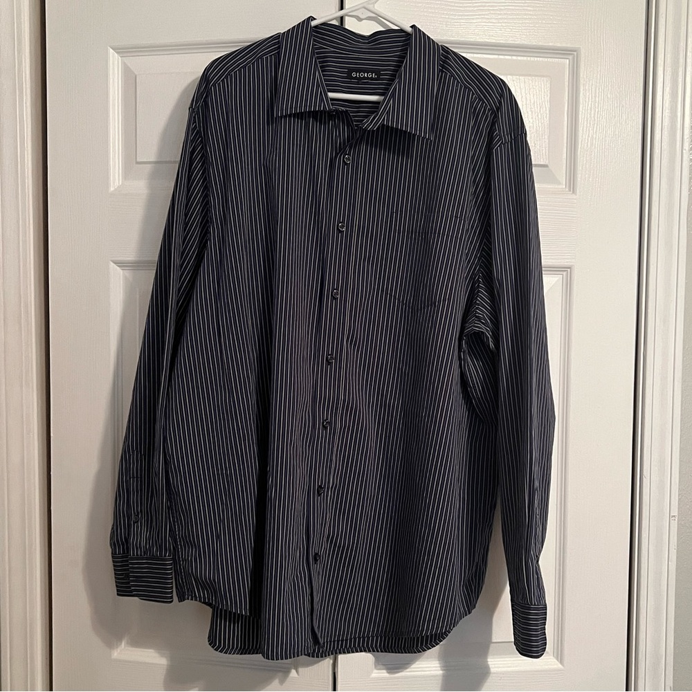 Men’s George Striped Button Down Shirt Size XL